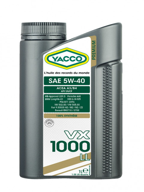 Масло моторное YACCO VX 1000 LL 5W40 (1 L)